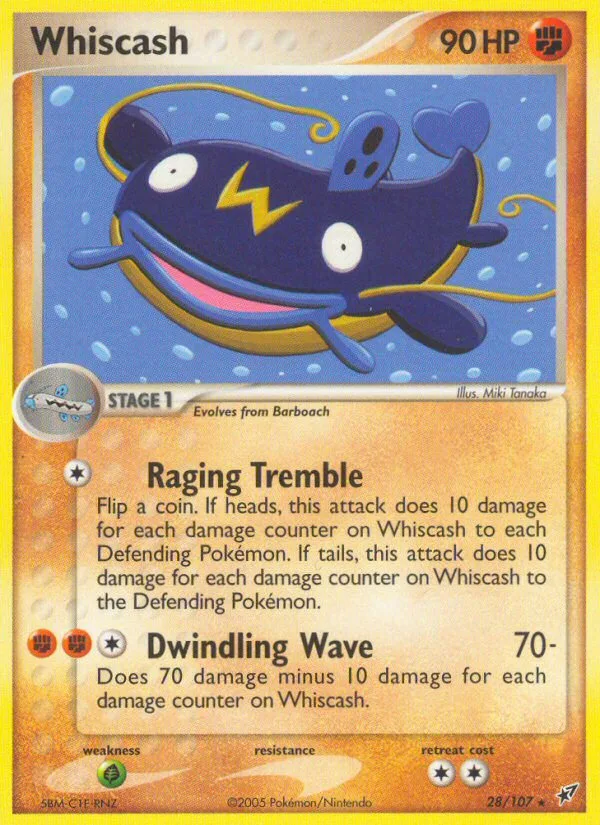 Whiscash #28 EX Deoxys Pokemon card
