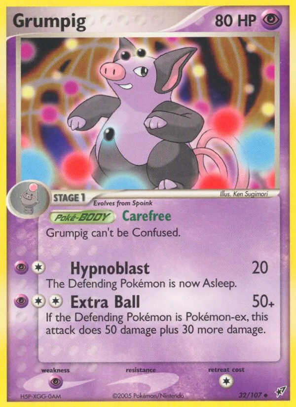 Grumpig #32 EX Deoxys Pokemon card