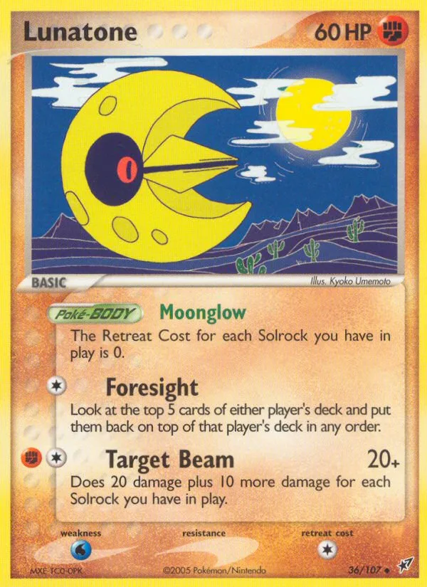 Lunatone #36 EX Deoxys Pokemon card