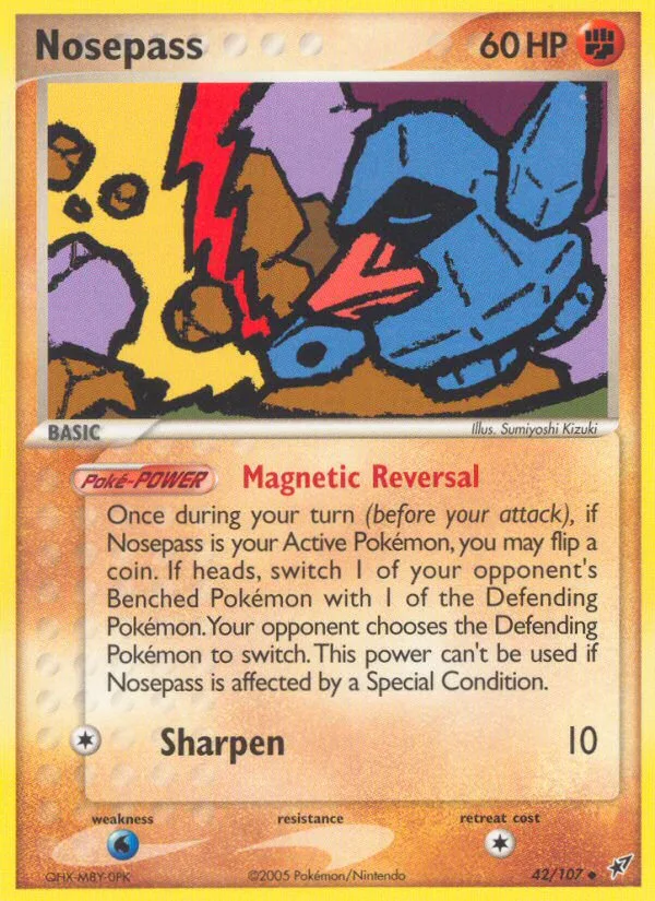 Nosepass #42 EX Deoxys Pokemon card