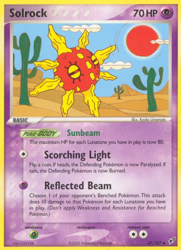 Solrock #47 EX Deoxys Pokemon card