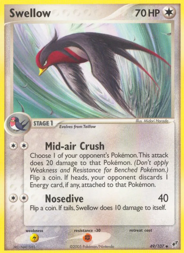 Swellow #49 EX Deoxys Pokemon card