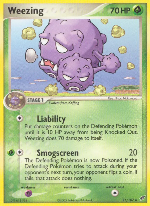 Weezing #51 EX Deoxys Pokemon card