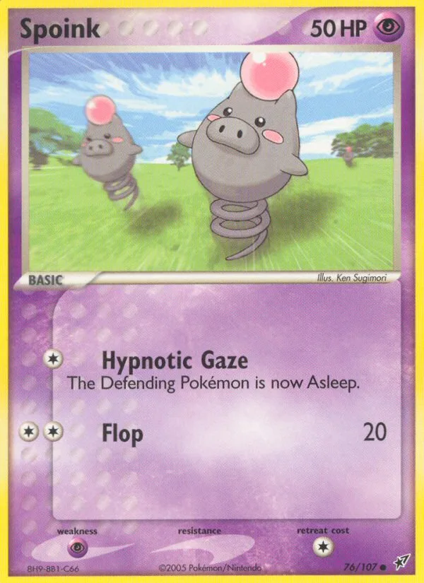 Spoink #76 EX Deoxys Pokemon card