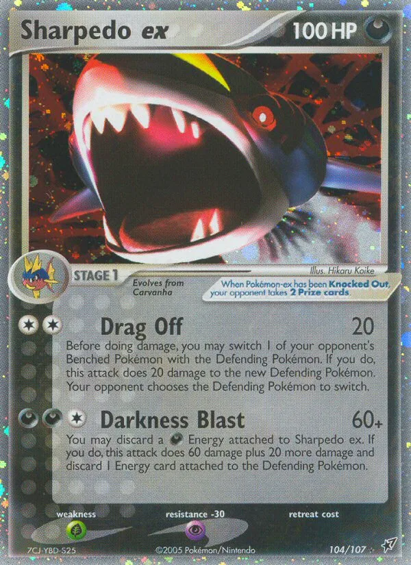 Sharpedo ex #104 EX Deoxys Pokemon card
