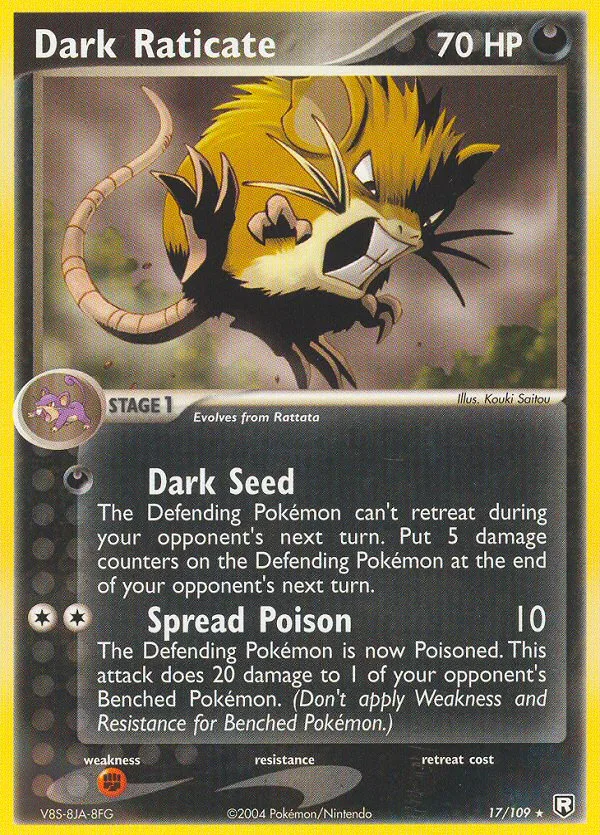 Dark Raticate #17 EX Team Rocket Returns Pokemon card