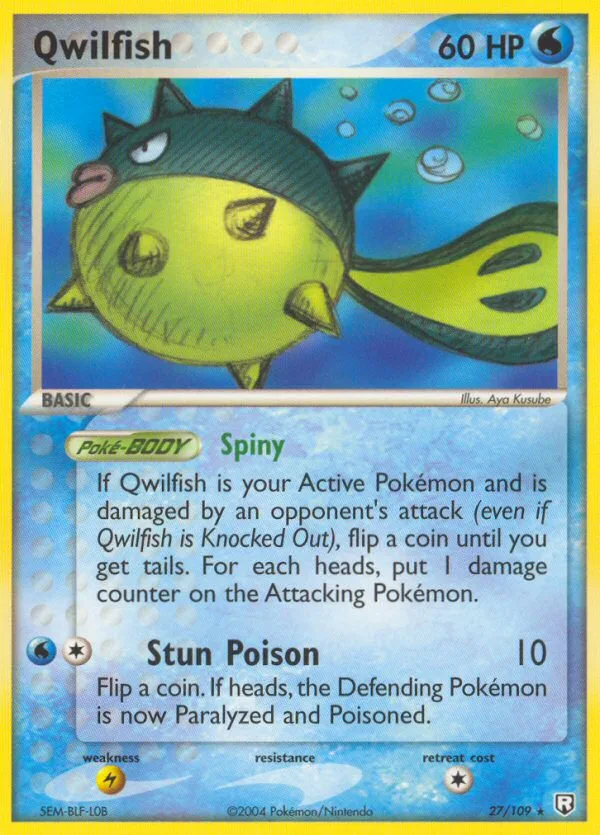 Qwilfish #27 EX Team Rocket Returns Pokemon card