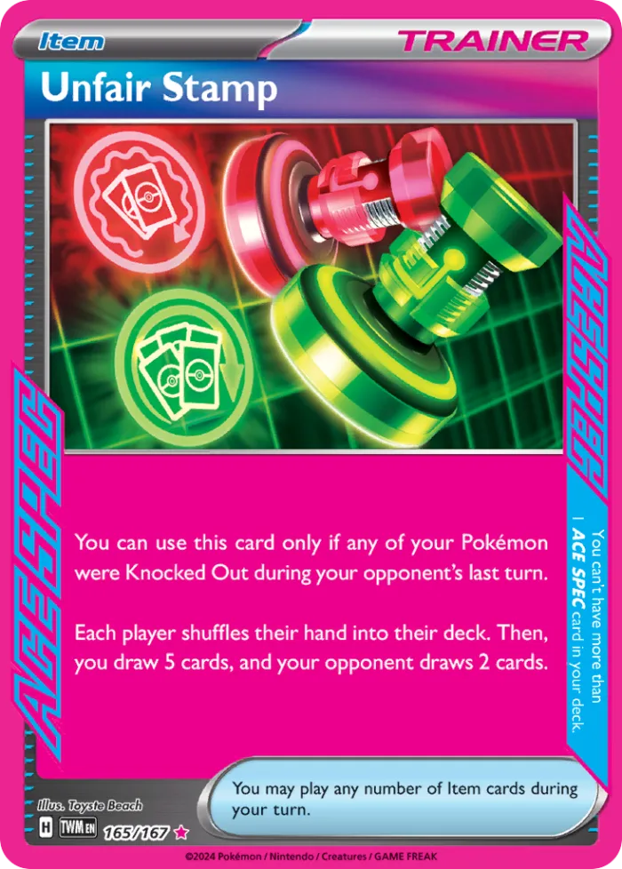 Unfair Stamp #165 Twilight Masquerade Pokemon card