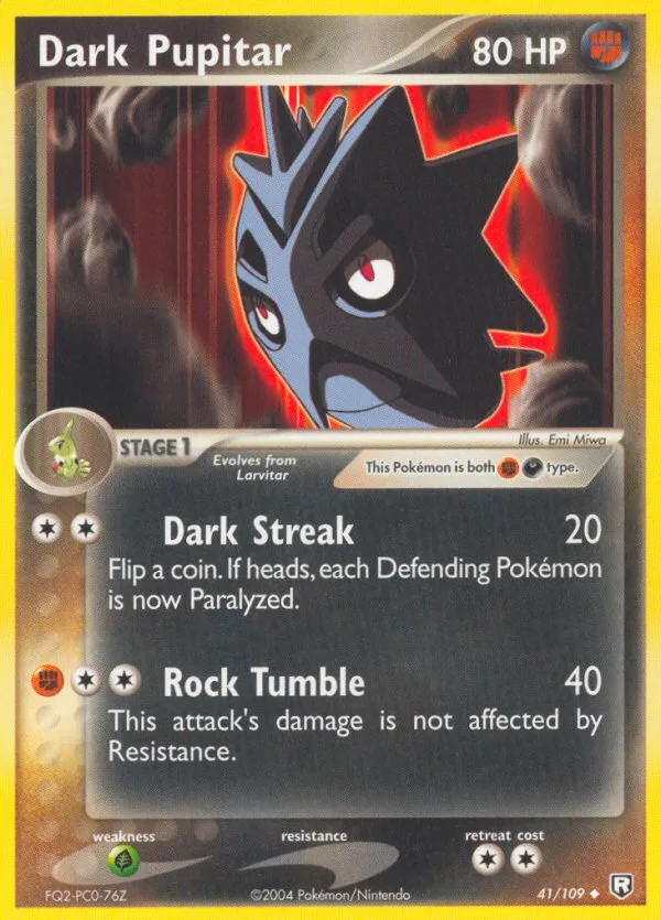Dark Pupitar #41 EX Team Rocket Returns Pokemon card