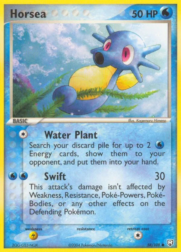 Horsea #58 EX Team Rocket Returns Pokemon card