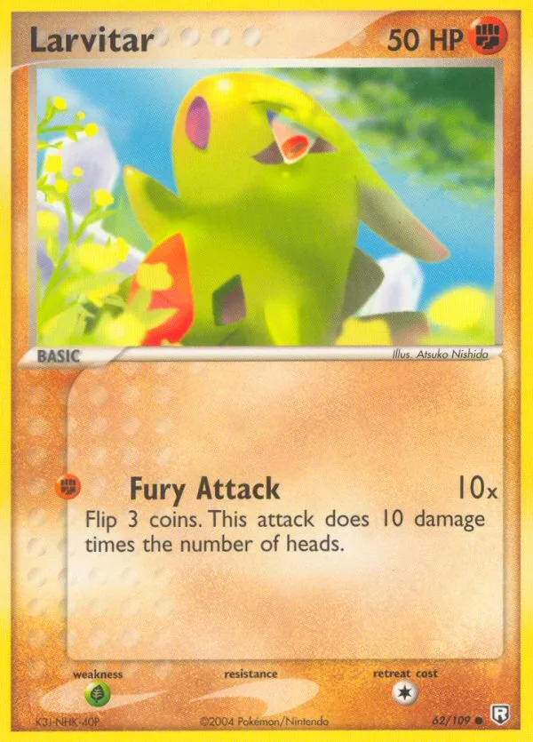 Larvitar #62 EX Team Rocket Returns Pokemon card
