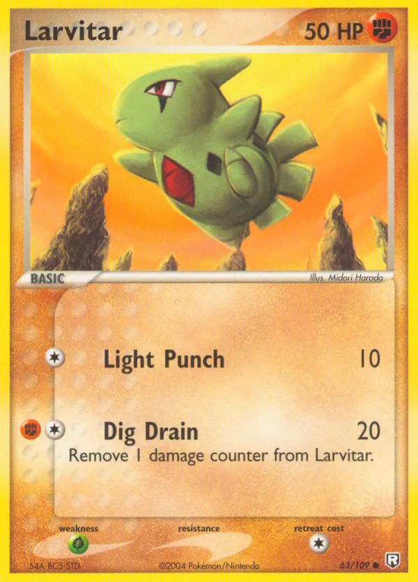 Larvitar #63 EX Team Rocket Returns Pokemon card