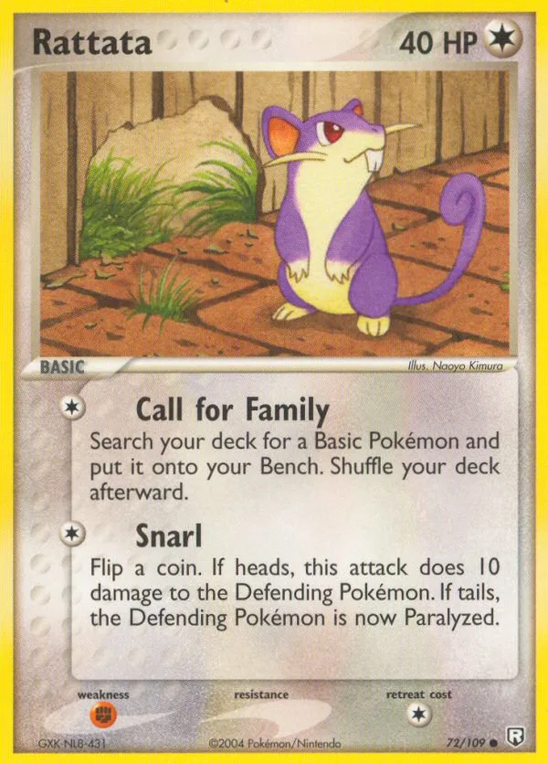 Rattata #72 EX Team Rocket Returns Pokemon card