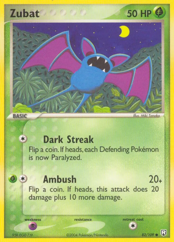 Zubat EX Team Rocket Returns card
