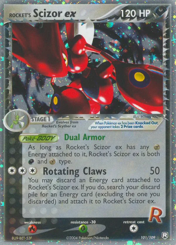 Rocket's Scizor ex #101 EX Team Rocket Returns Pokemon card