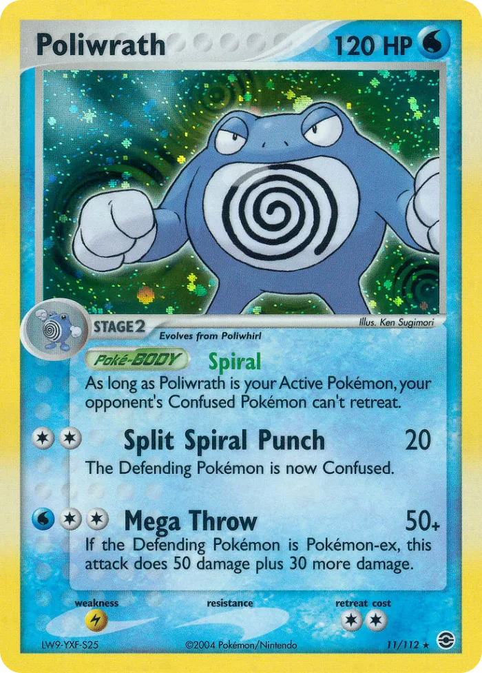 Poliwrath #11 EX FireRed & LeafGreen Pokemon card