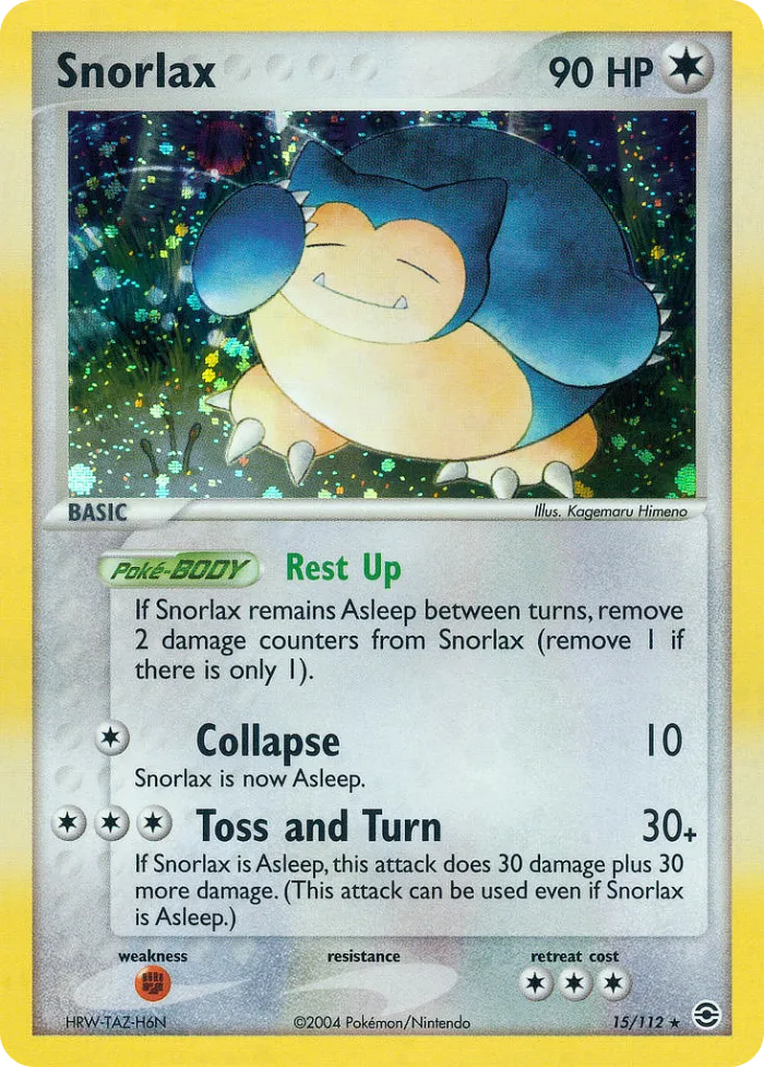 Snorlax #15 EX FireRed & LeafGreen Pokemon card