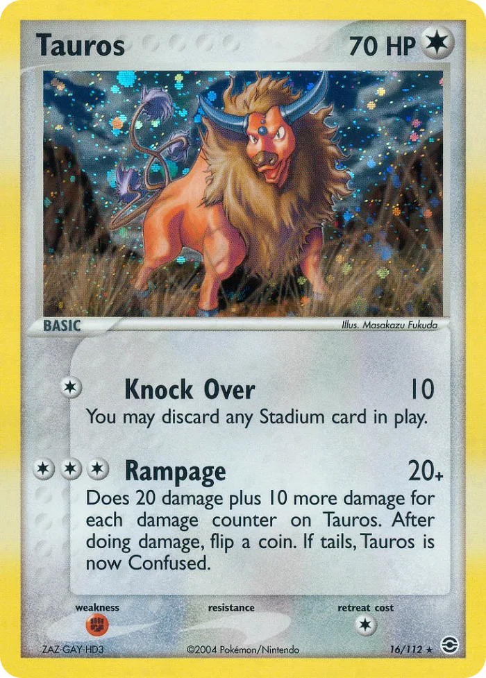 Tauros #16 EX FireRed & LeafGreen Pokemon card