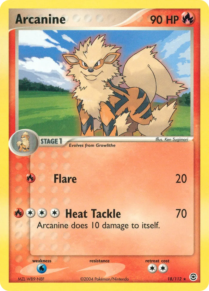 Arcanine #18 EX FireRed & LeafGreen Pokemon card