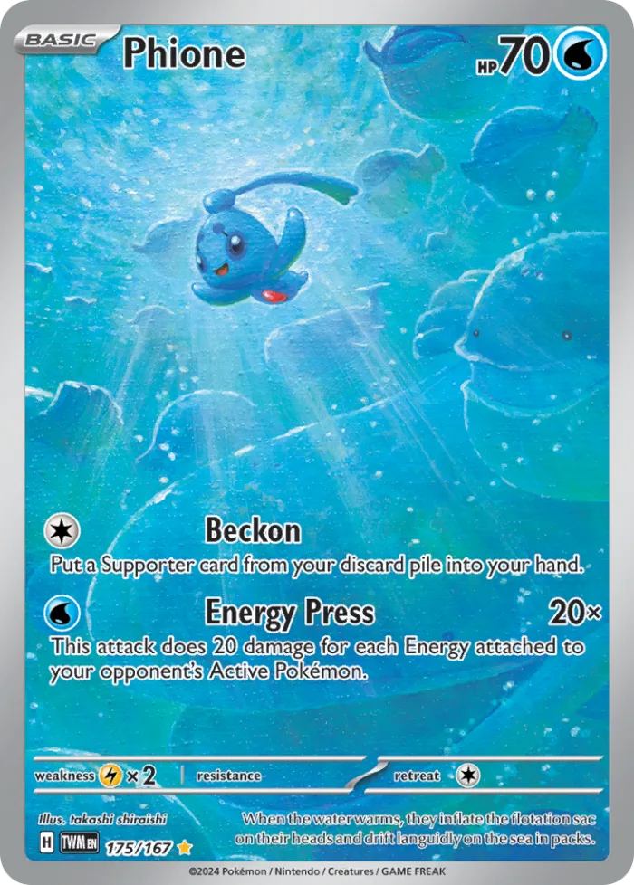 Phione #175 Twilight Masquerade Pokemon card