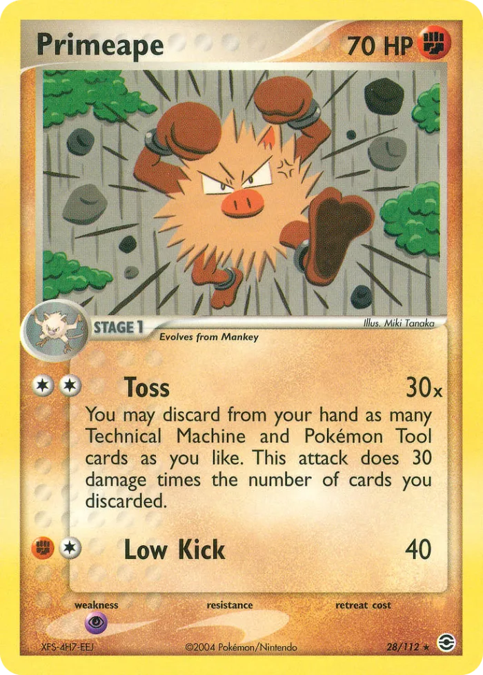 Primeape #28 EX FireRed & LeafGreen Pokemon card