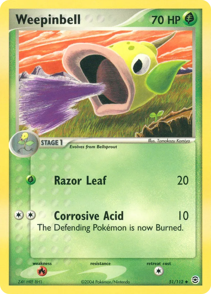 Weepinbell #51 EX FireRed & LeafGreen Pokemon card
