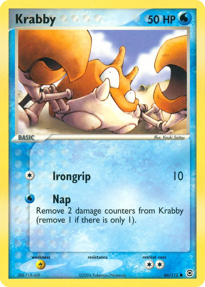 Krabby #66 EX FireRed & LeafGreen Pokemon card