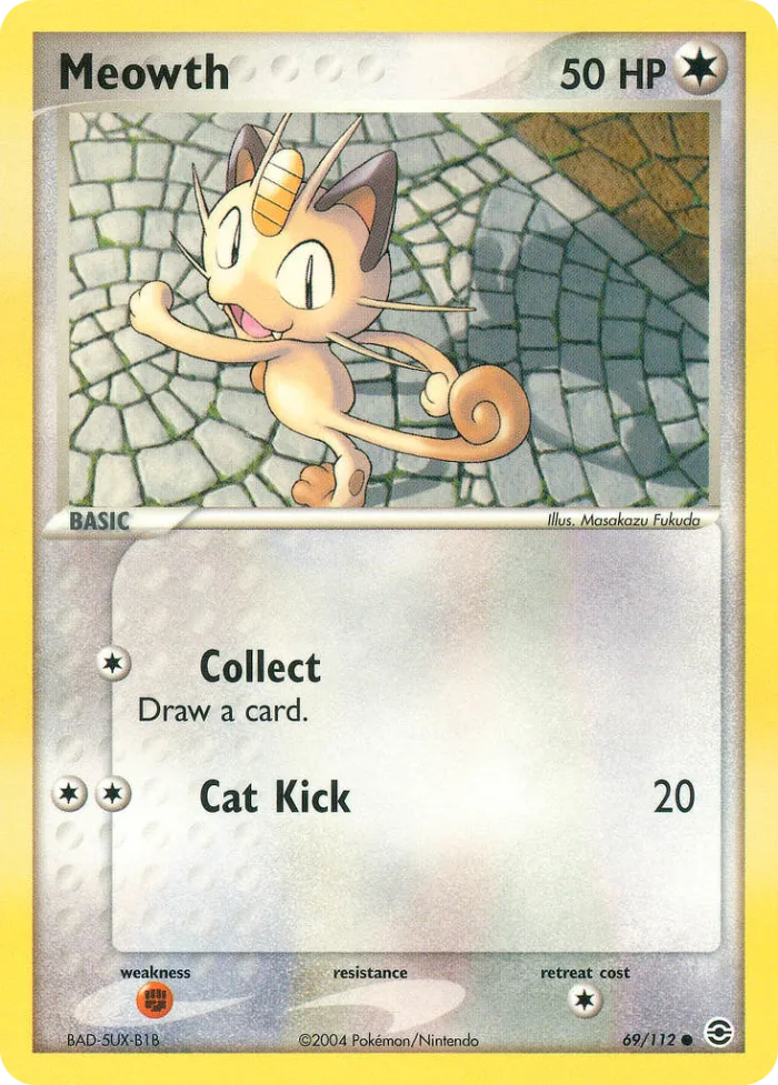 Meowth #69 EX FireRed & LeafGreen Pokemon card