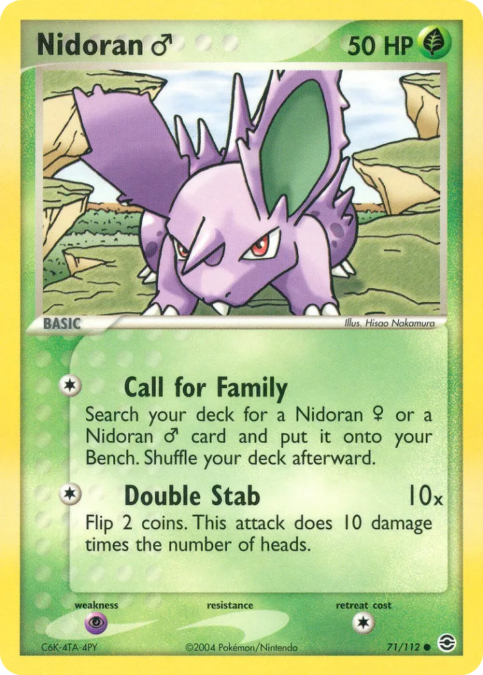 Nidoran ♂ #71 EX FireRed & LeafGreen Pokemon card