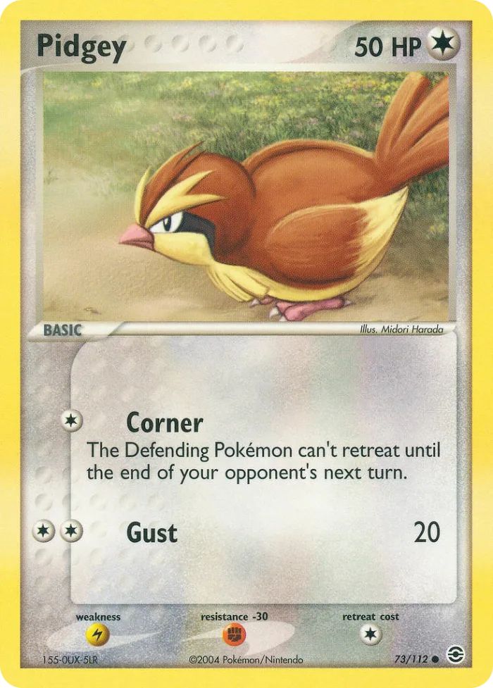 Pidgey EX FireRed & LeafGreen card