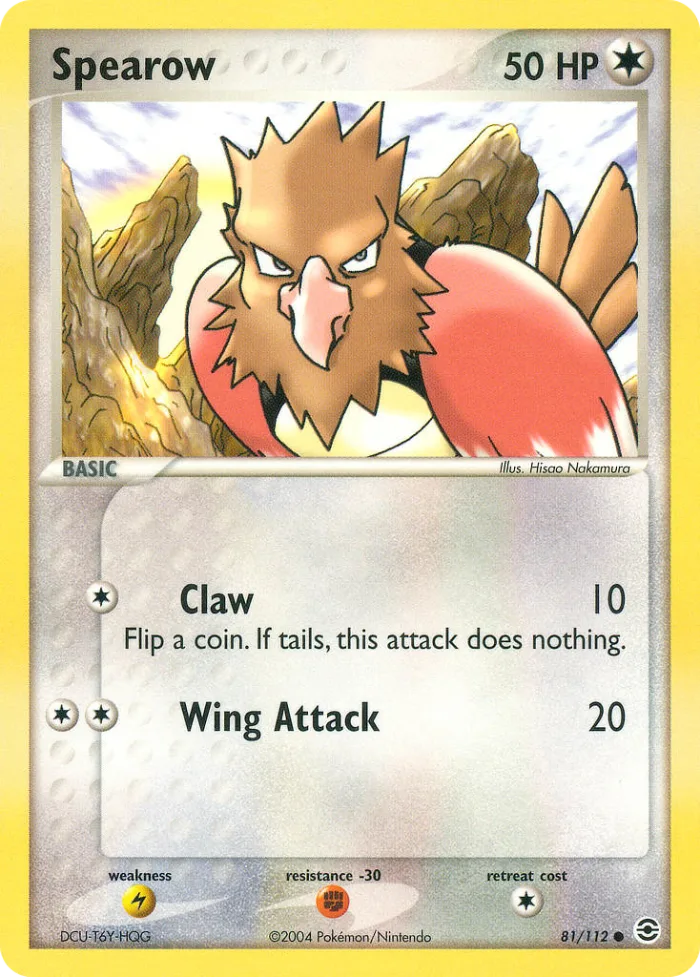 Spearow EX FireRed & LeafGreen card