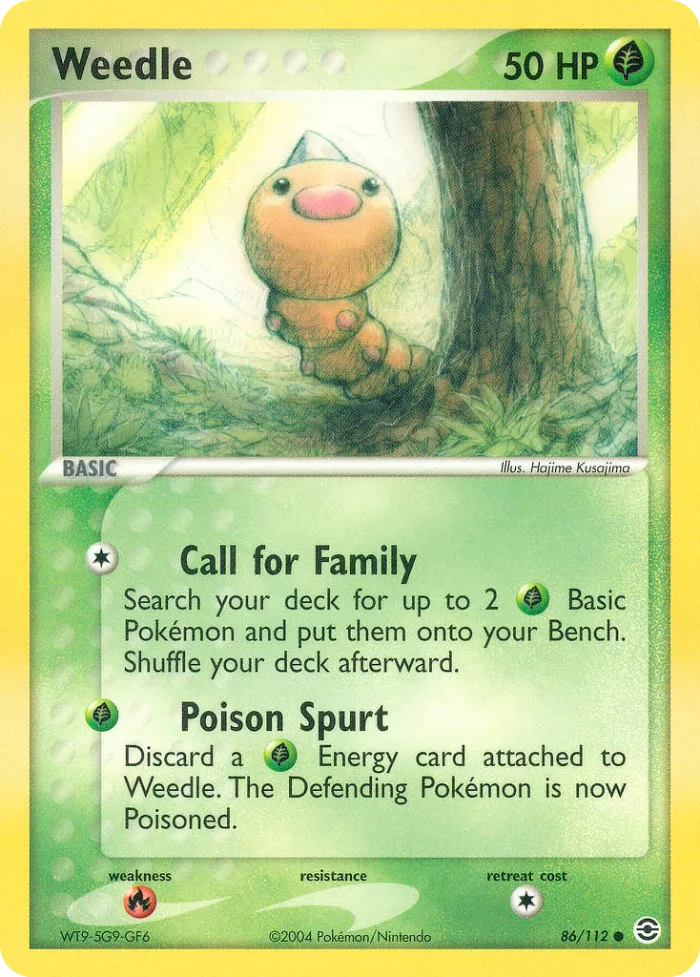 Weedle EX FireRed & LeafGreen card