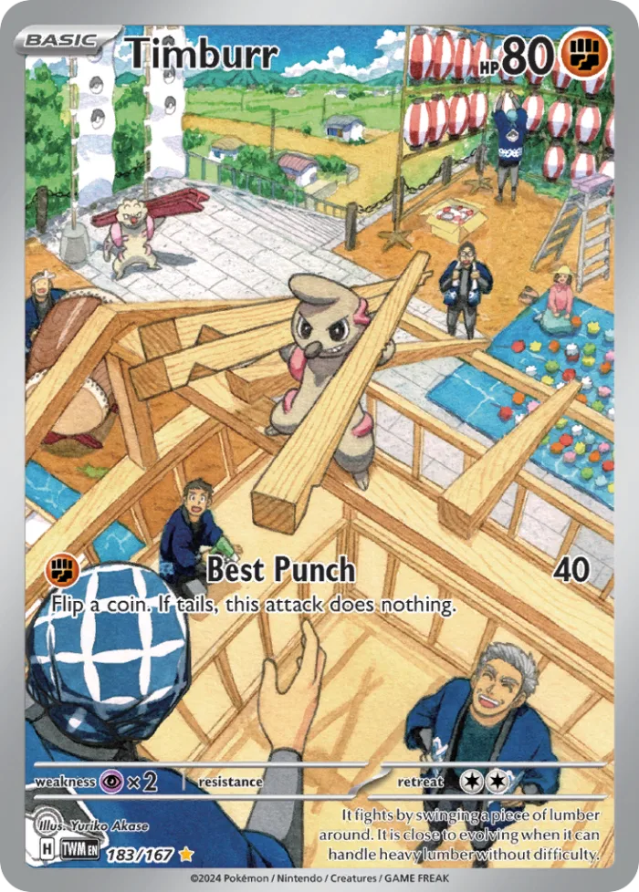 Timburr #183 Twilight Masquerade Pokemon card