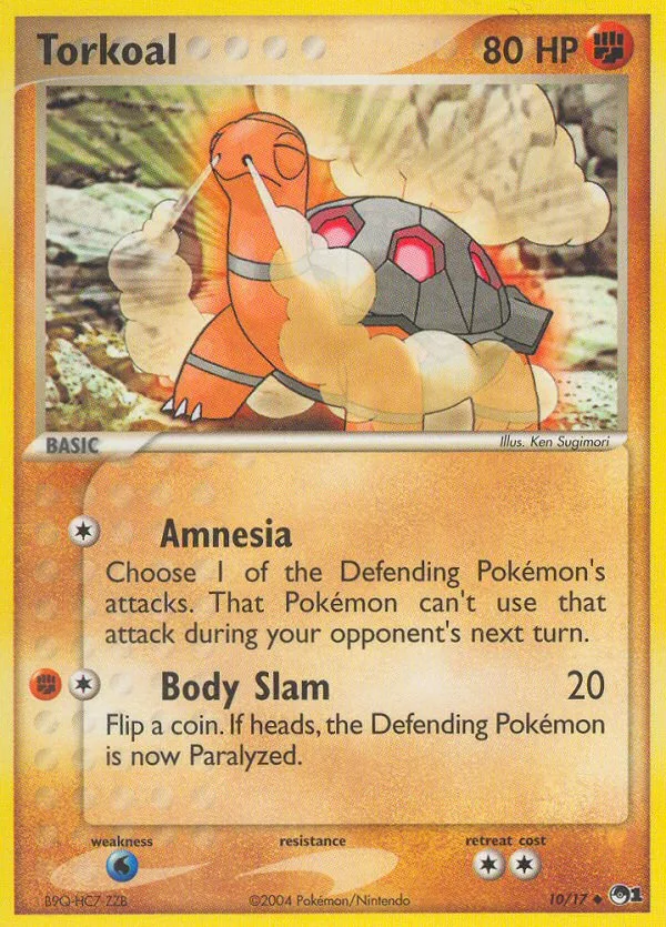 Torkoal #10 POP Series 1 Pokemon card