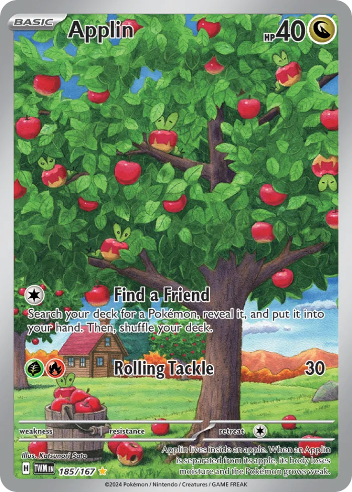 Applin #185 Twilight Masquerade Pokemon card
