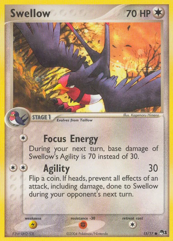 Swellow #15 POP Series 1 Pokemon card