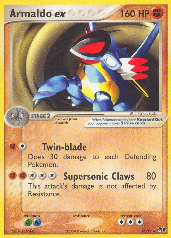 Armaldo ex #16 POP Series 1 Pokemon card