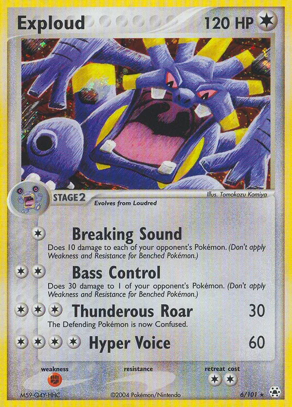 Exploud #6 EX Hidden Legends Pokemon card