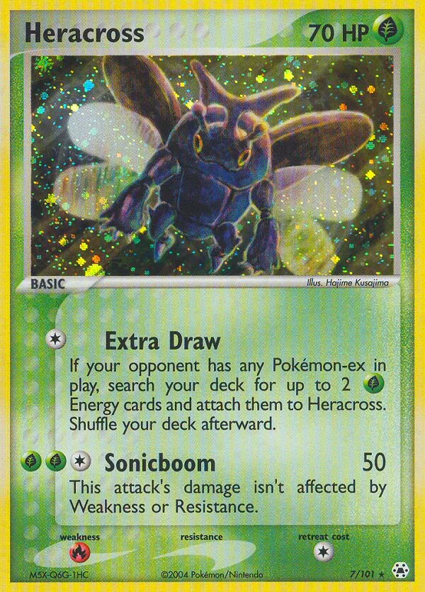 Heracross #7 EX Hidden Legends Pokemon card