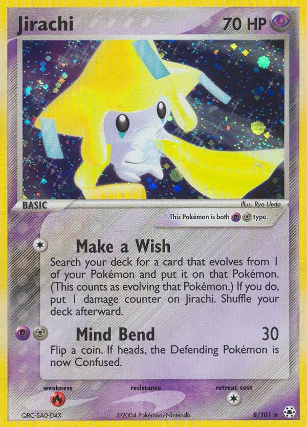 Jirachi #8 EX Hidden Legends Pokemon card
