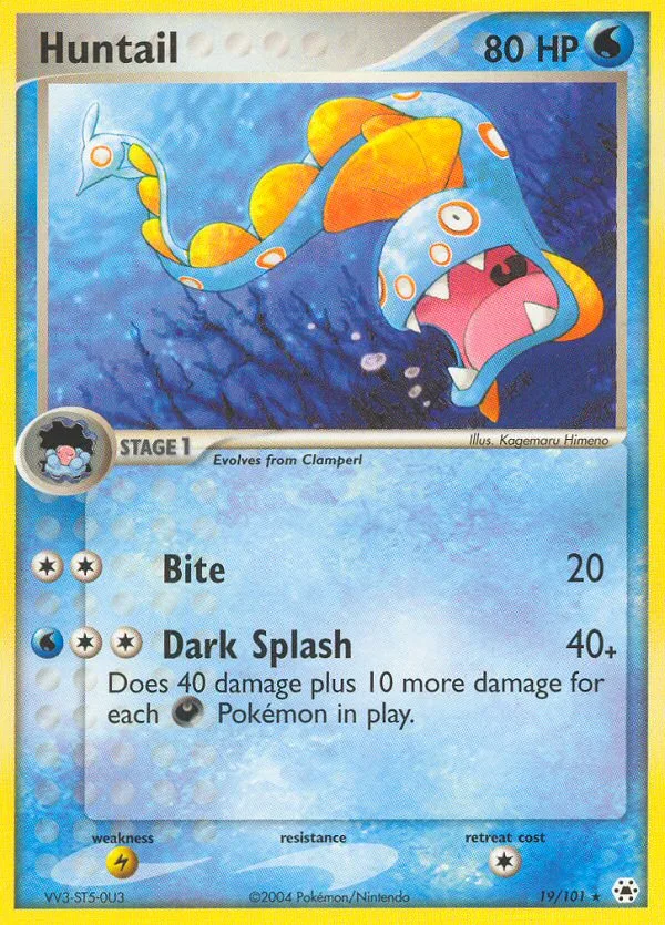 Huntail #19 EX Hidden Legends Pokemon card