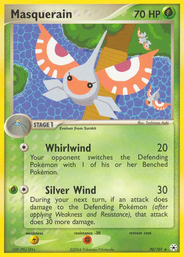 Masquerain #20 EX Hidden Legends Pokemon card