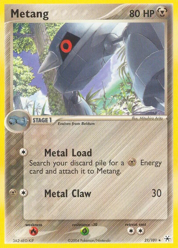 Metang #21 EX Hidden Legends Pokemon card