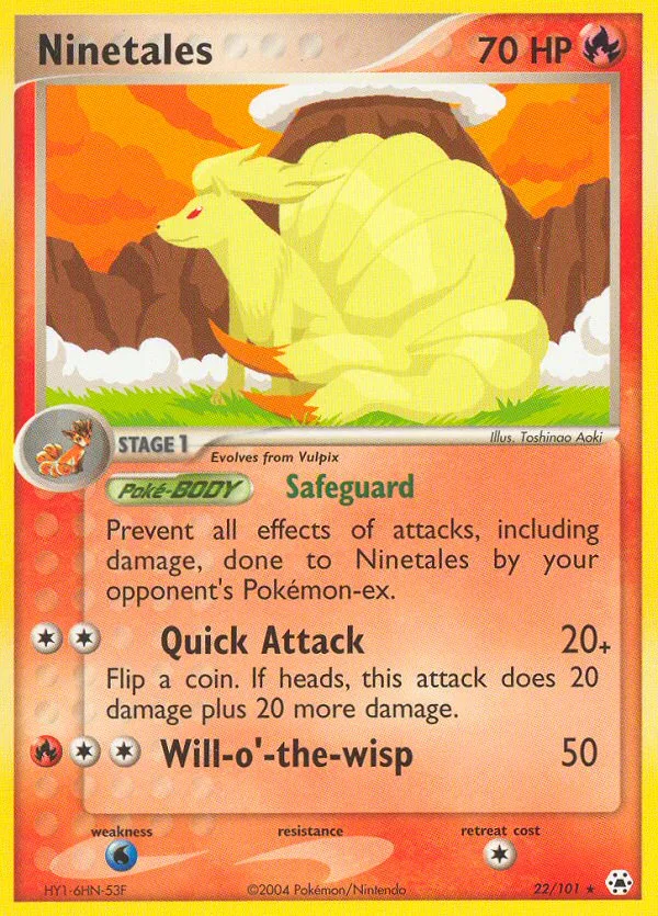 Ninetales #22 EX Hidden Legends Pokemon card