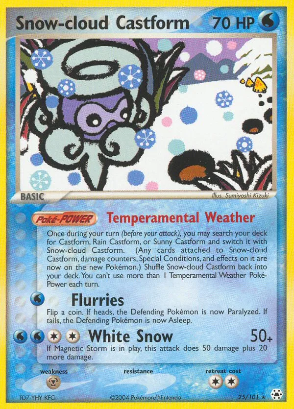 Snow-cloud Castform #25 EX Hidden Legends Pokemon card