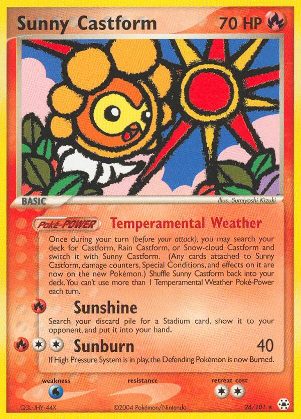 Sunny Castform #26 EX Hidden Legends Pokemon card