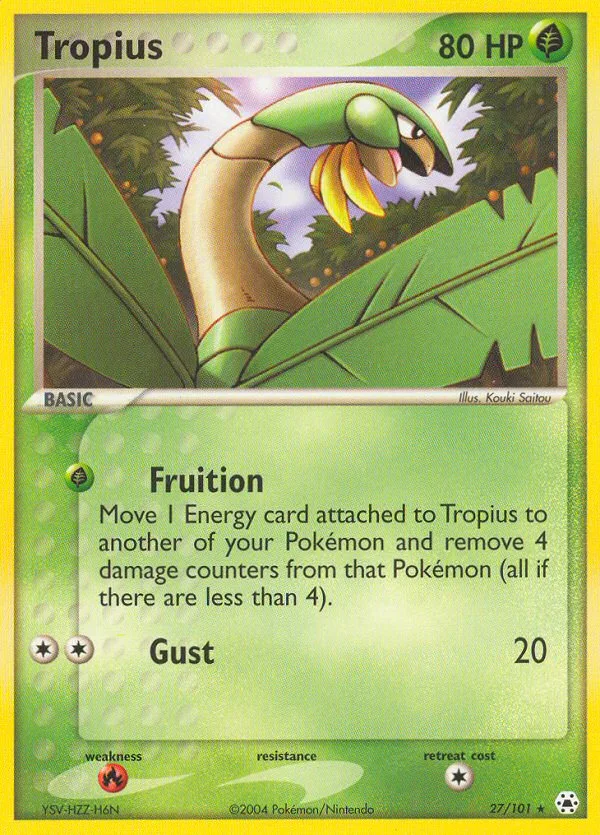 Tropius #27 EX Hidden Legends Pokemon card