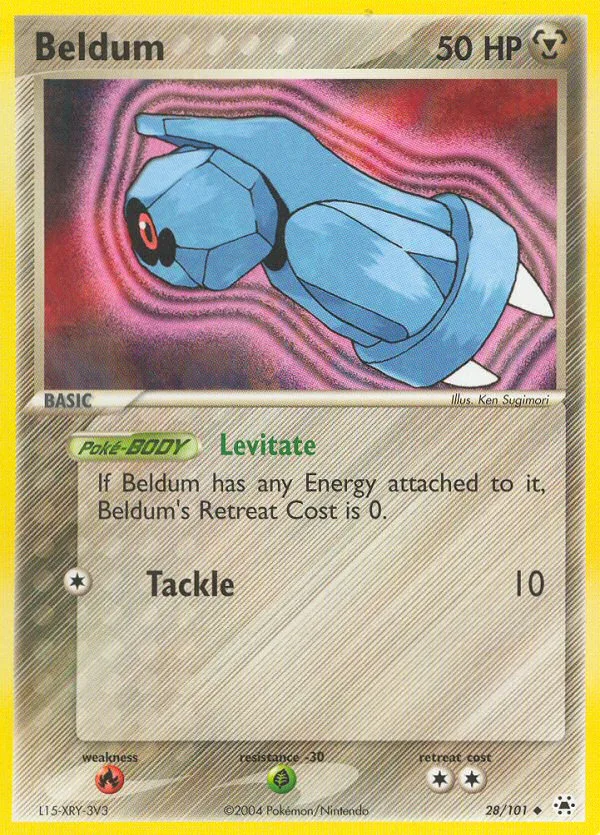 Beldum #28 EX Hidden Legends Pokemon card