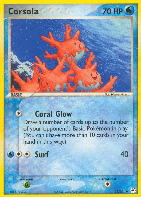 Corsola #32 EX Hidden Legends Pokemon card