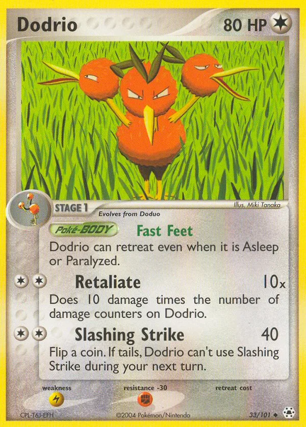 Dodrio #33 EX Hidden Legends Pokemon card